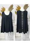 TOP DE VISCOSA OVERSIZE CON CORDONES EN LA ESPALDA PE1167 NEGRO