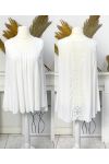 OVERSIZED VISCOSE TOP MET KANTEN ACHTERKANT PE1167 WIT