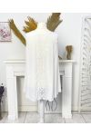 OVERSIZE LACE BACK VISCOSE TOP PE1167 WHITE