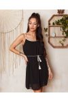 VESTIDO TRANSPARENTE FORRADO PE1196 NEGRO