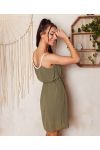 LINED SHEER DRESS SS1196 KHAKI