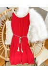 ROBE VOILAGE DOUBLEE PE1196 ROUGE