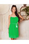 LINED SHEER DRESS PE1196 GREEN