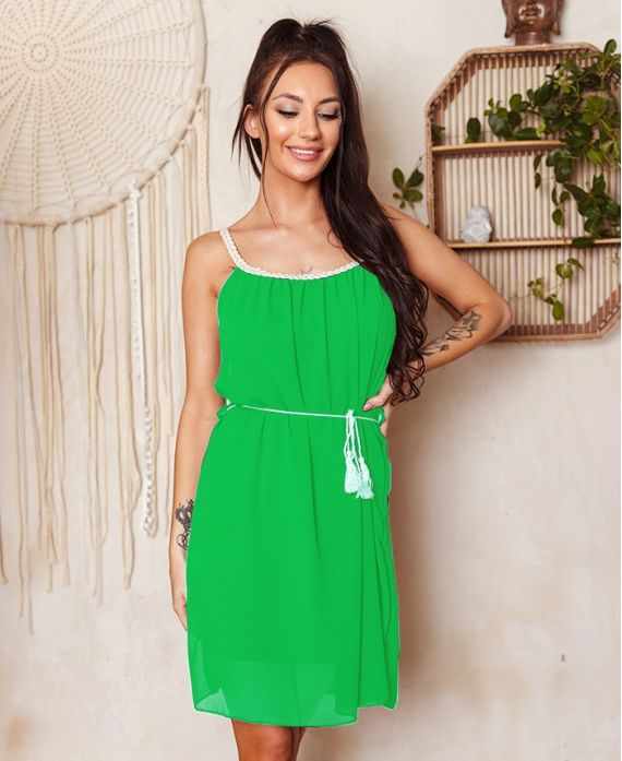 ROBE VOILAGE DOUBLEE PE1196 VERT