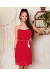 ROBE VOILAGE DOUBLEE PE1196 ROUGE