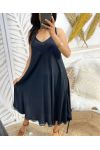 VESTIDO ACAMPANADO BRAGUITA DE ENCAJE PE1182 NEGRO