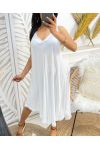 ROBE EVASEE BAS DENTELLE PE1182 BLANC