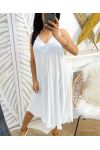 ROBE EVASEE BAS DENTELLE PE1182 BLANC