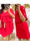 BUTTON-DOWN-KLEID SS785 ROT