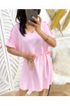 BUTTON-DOWN SHOULDER DRESS SS785 PINK