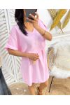 BUTTON-DOWN SHOULDER DRESS SS785 PINK