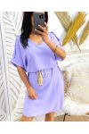 OFF-THE-SHOULDER DRESS WITH BUTTONS PE785 LILA