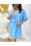 BUTTON-DOWN DRESS SS785 SKY BLUE