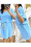 BUTTON-DOWN DRESS SS785 SKY BLUE