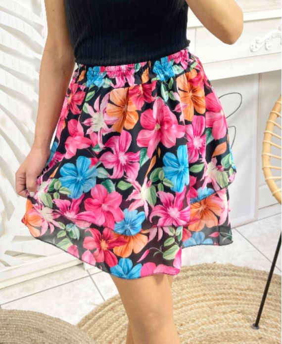 PRINTED SHORT SKIRT 1162I2 BLACK