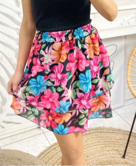 PRINTED SHORT SKIRT 1162I2 BLACK