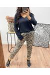 SUÈDE BROEK MET ZEBRAPRINT AH250111