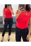 RED LACE TOP AH250076