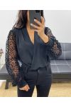 BLACK LACE SLEEVE BODYSUIT AH250074