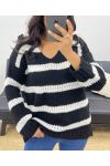 SOFT STRIPED SWEATER AH250045 BLACK