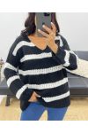 SOFT STRIPED SWEATER AH250045 BLACK