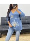 STRASS SWEATER AH250106 BLUE