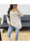 STRASS PULLOVER AH250106 BEIGE