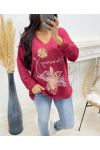 PULL STRASS AH250106 BORDEAUX