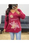 PULL STRASS AH250106 BORDEAUX