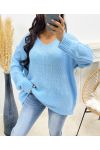 OVERSIZED KNIT SWEATER AH250027 BLUE