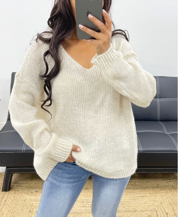 OVERSIZE-STRICKPULLOVER AH250027 BEIGE