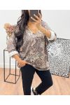 ANIMAL PRINT SWEATER V-NECK AH250020