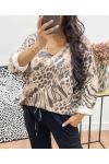 ANIMAL PRINT SWEATER V-NECK AH250020