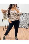 ANIMAL PRINT SWEATER V-NECK AH250020