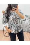 SWETER Z NADRUKIEM AH250015 BIAŁY