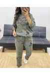 CONJUNTO JOGG + SUDADERA AH250078 VERDE MILITAR