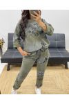 CONJUNTO JOGG + SUDADERA AH250078 VERDE MILITAR