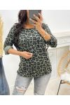 SWETER Z NADRUKIEM AH250041 ZIELONY