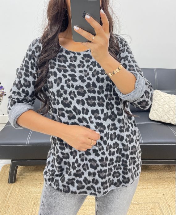 PRINTED SWEATER AH250041 GREY