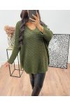 CHUNKY KNIT SWEATER AH250036 MILITARY GREEN