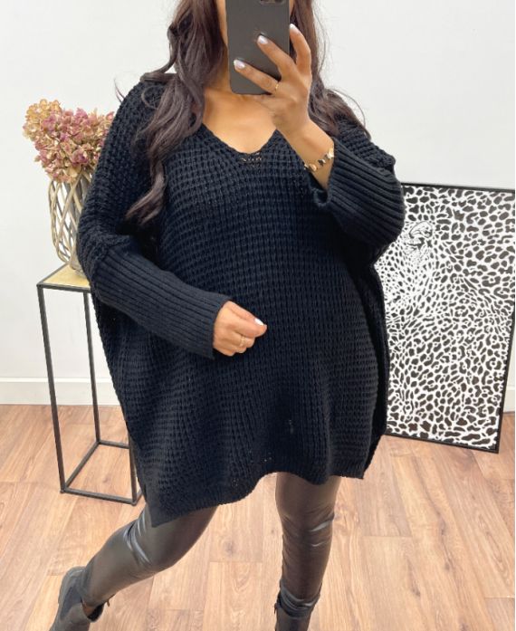 CHUNKY KNIT SWEATER AH250036 BLACK