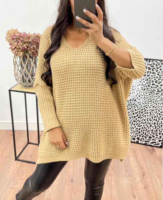 CHUNKY KNIT SWEATER AH250036 CAMEL