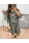 LEOPARD PRINT SHIRT DRESS AH250034 MILITARY GREEN