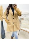 COAT WITH MESH SLEEVE LINING AH250059 CAMEL