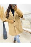 COAT WITH MESH SLEEVE LINING AH250059 CAMEL