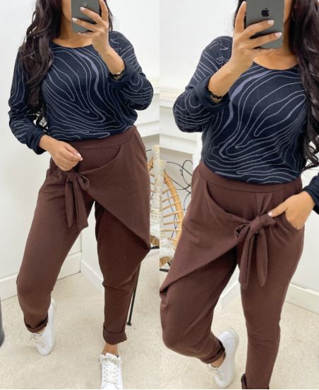 CHOCOLATE AH250068 DRAPED PANTS