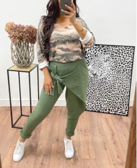 DRAPED PANTS AH250068 MILITARY GREEN