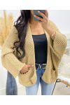 LARGE KNIT VEST WITH POCKET AH250120 CAMEL