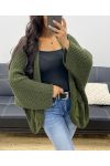 LARGE KNIT VEST WITH POCKET IN AH250120 MILITARY GREEN