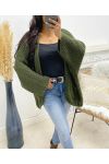 LARGE KNIT VEST WITH POCKET IN AH250120 MILITARY GREEN